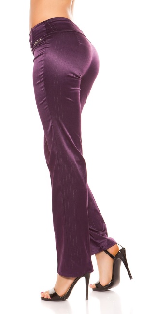 trousers with buckle and pinstripes Purple